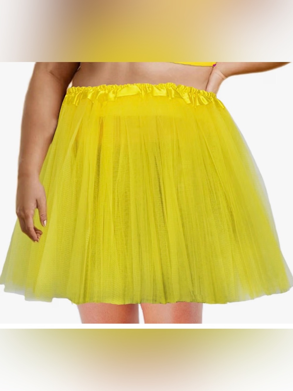 Adult yellow rave tutu skirt crinoline Ballerina dance costume cosplay lingerie